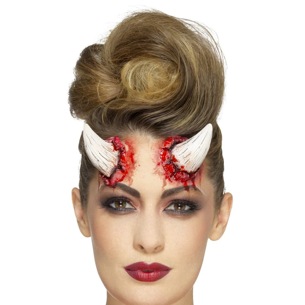Smiffys Special FX Make-Up Latex Devil Horn Prosthetic (White) 46798